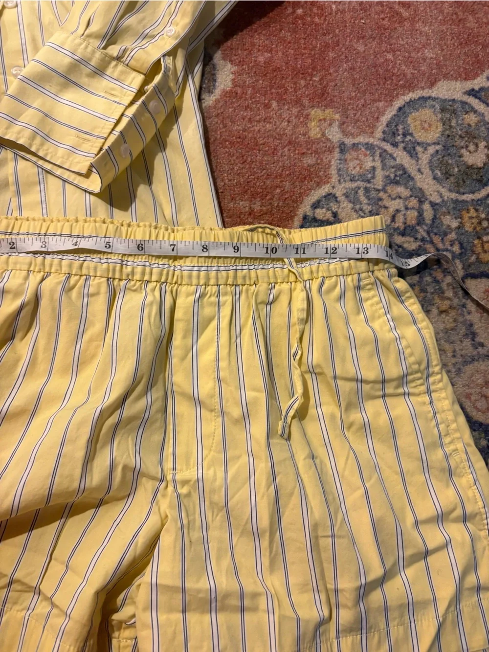 GAP Yellow Striped big shirt and poplin shorts set